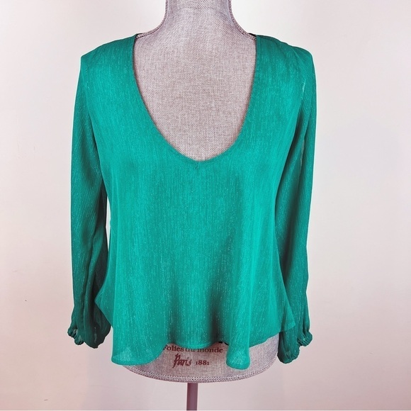 Lovers + Friends Green Blouse size S - Picture 1 of 6